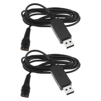 The Lord of the Tools 2PCS USB Shaver Charger Cable Compatible with Wahl Colour Pro 9649 Cordless Clippers Replacement 3.5V USB Power Cord Black 1.8m