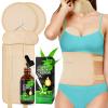 5 in 1 Castor Oil Pack for Liver, Caster Oil Pack Wrap for Waist and Thyroid Neck, Castor Oil Organic, Breast Pads Kit, Reusable Caster Oil Wrap Adjustable Elastic Cotton Flannel & Soft Ties (Nude) view 1