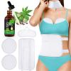 5 in 1 Castor Oil Pack for Liver, Caster Oil Pack Wrap for Waist and Thyroid Neck, Castor Oil Organic, Breast Pads Kit, Reusable Caster Oil Wrap Adjustable Elastic Cotton Flannel & Soft Ties (White) view 1