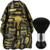 Borogo Professional Hair Cutting Cape with Neck Duster Brush, Salon Barber Cape, Hairdressing Accessories Yellow Stripe view 1