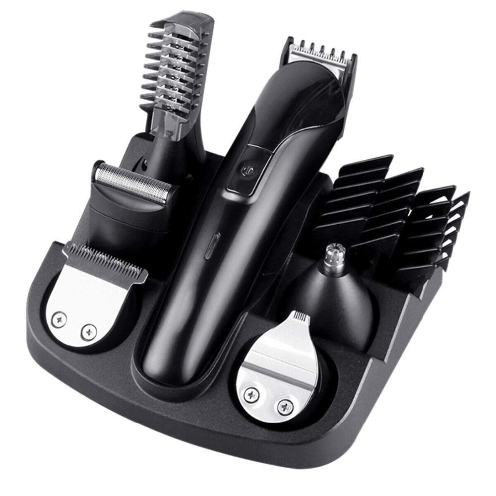 RomildaYuan Men Electric Hair Clipper 6 in 1 Multifunctional Hair Cutter Machine Rechargeable Hair Trimmer for Beard Nose Ears
