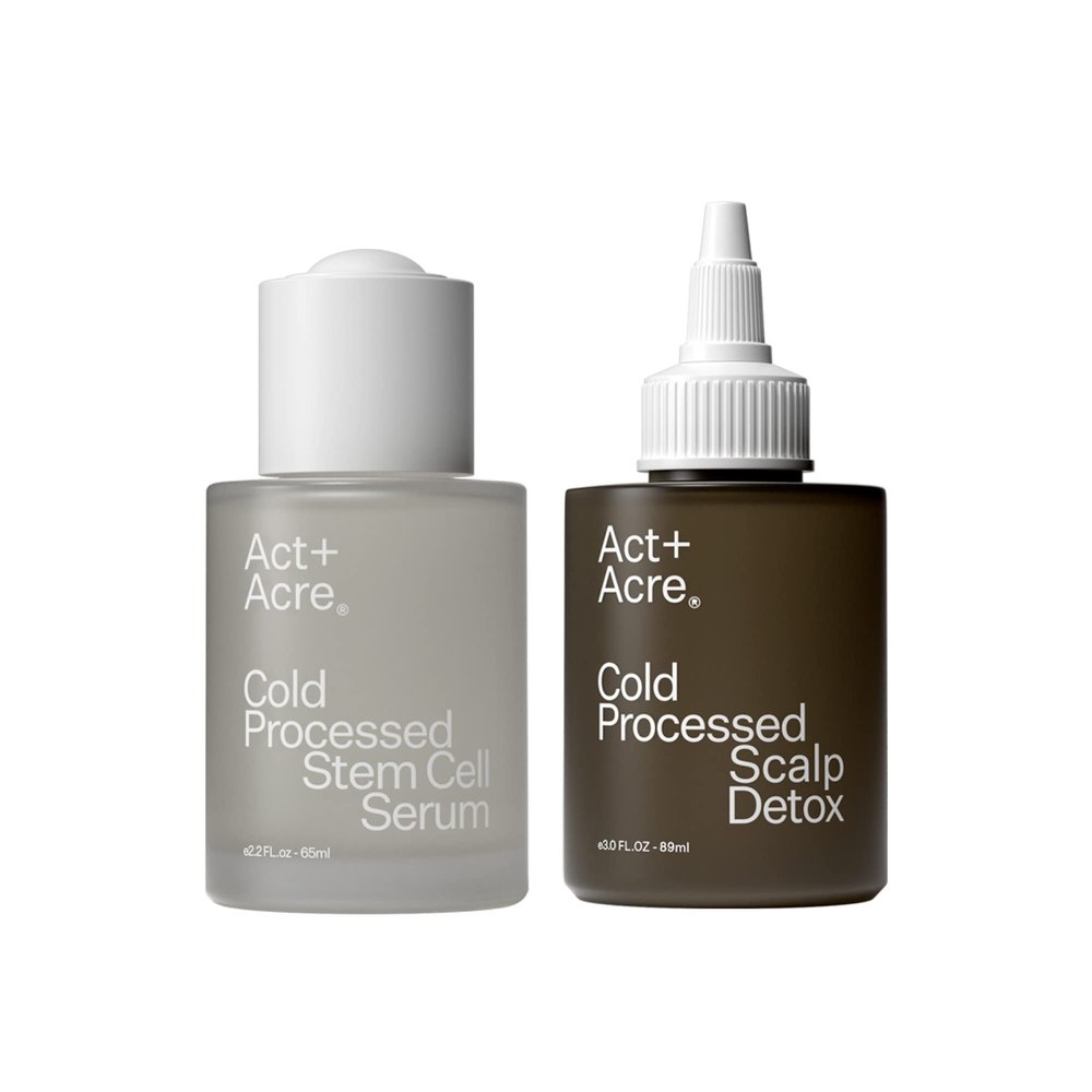 Act+Acre Cold Processed Apple Stem Cell Serum and Vitamin E Scalp Detox Oil - Promotes Hair Growth, Soothes and Hydrates, Helps with Dandruff and Dry Scalp