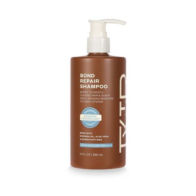 TXTUR Bond Repair Shampoo For All Textured Hair Types, Gently Cleanses Hair & Scalp While Keeping Your Waves, Coils, Kinks & Curls Hydrated, Healthy & Bouncy, 12 Fl Oz