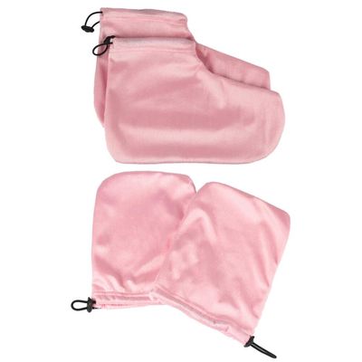 FOMIYES 2pairs Paraffin Therapy Supplies Set Soft Wax Bath Gloves and Foot Covers for for Moisturizing Hands and Feet Salon