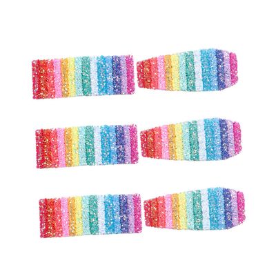 FOMIYES Sparkle Hair Clips 6pcs Sequin Hair Bow Clips Fashion Bobby Pin Hairpins Rhinestones for Women Girls