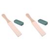 EXCEART 4pcs Wooden Double Sided Knife Sharpener Leather Strop Razor and Carving Tools Sharpener Knife Sharpening Kit view 1