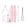 Makartt Cuticle Nail Drill Bit Safety Tungsten Carbide Cuticle Remover Drill Bit Bundle With Nail File and Buffer, Pink Basic Nail Prep Kit with Cuticle Trimmer, Beginner Manicure Kit view 1