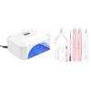 Makartt UV Light LED Nail Lamp for Nails Eloisee 36W Professional Nail Dryer Bundle with Nail File and Buffer, Pink Basic Nail Prep Kit with Cuticle Trimmer, Beginner Manicure Kit view 1