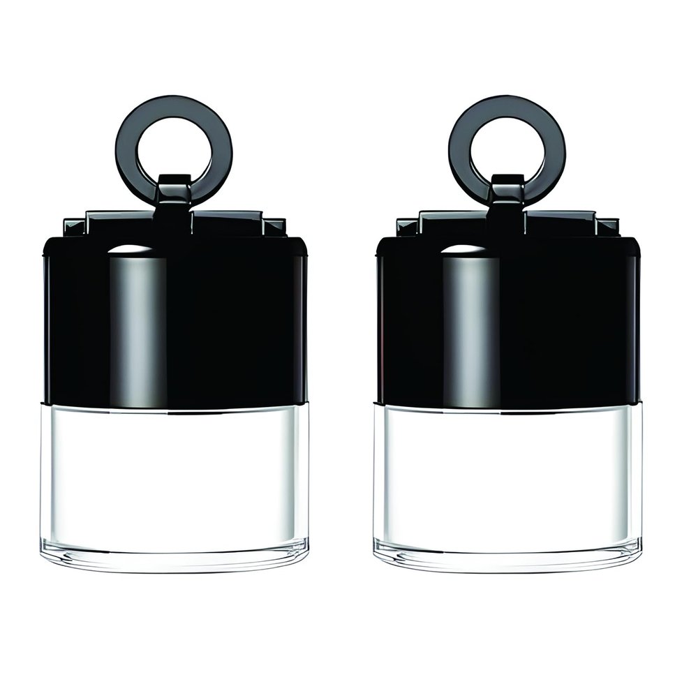 2Pcs 10 Gram Plastic Powder Case Plastic Loose Powder Container, Face Powder Travel Powder Container with Sifter Black Lid and Powder Puff for Blusher Makeup Loose Powder (Black 2Pcs)