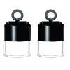 2Pcs 10 Gram Plastic Powder Case Plastic Loose Powder Container, Face Powder Travel Powder Container with Sifter Black Lid and Powder Puff for Blusher Makeup Loose Powder (Black 2Pcs) view 1