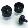 2Pcs 10 Gram Plastic Powder Case Plastic Loose Powder Container, Face Powder Travel Powder Container with Sifter Black Lid and Powder Puff for Blusher Makeup Loose Powder (Black 2Pcs) view 2