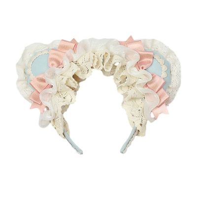 LittleLuluda Lolita Bear Ear Headband Detachable Hairpin Kawaii Bowknot Hair Prop Accessories