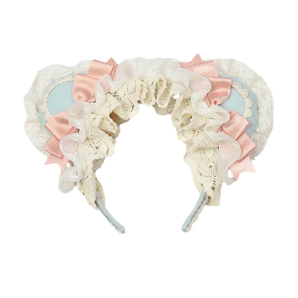 LittleLuluda Lolita Bear Ear Headband Detachable Hairpin Kawaii Bowknot Hair Prop Accessories