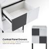 BarberPub Salon Storage Rolling Cart with Casters, Contrast Panel Craft Art Utility Station, Spa Organizer Serving Trolley 2007 (White&Grey) view 3