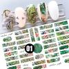 2 Sheets Jungle Lovers Tropical, Nail Art Stickers, Colorful Tropical Leaf Flowers, Palm Leaf, Bird of Paradise, Nail Decals Self Adhesive, Each Sticker Measures Approximately 3.5 x 5inch. view 2
