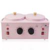 Portable Wax Warmer with Adjustable Temperature and 40 Wax Sticks - Painless Hair Removal for Women and Men (Pink-Double Pots) view 1