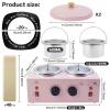 Portable Wax Warmer with Adjustable Temperature and 40 Wax Sticks - Painless Hair Removal for Women and Men (Pink-Double Pots) view 2