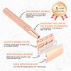 Double Edge Safety Razor with Stand, Reusable Metal Single Blade Razors for Men and Women, with 10 Platinum Coated Double Edge Safety Razor Blades, Women's Safety Shaving Razors, Rose Gold view 4
