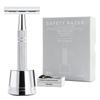 Double Edge Safety Razor with Stand, Single Blade Razors for Men and Women, Metal 1 Blade Razor, with 10 Platinum Coated Stainless Steel Double Edge Blades, Smooth and Close Shave, Silver view 1