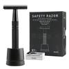 Double Edge Safety Razor with Stand, Single Blade Razors for Men and Women, Reusable Metal Razor, with 10 Stainless Steel Double Edge Blades, Smooth and Close Shave, Plastic Free, Matte Black view 1