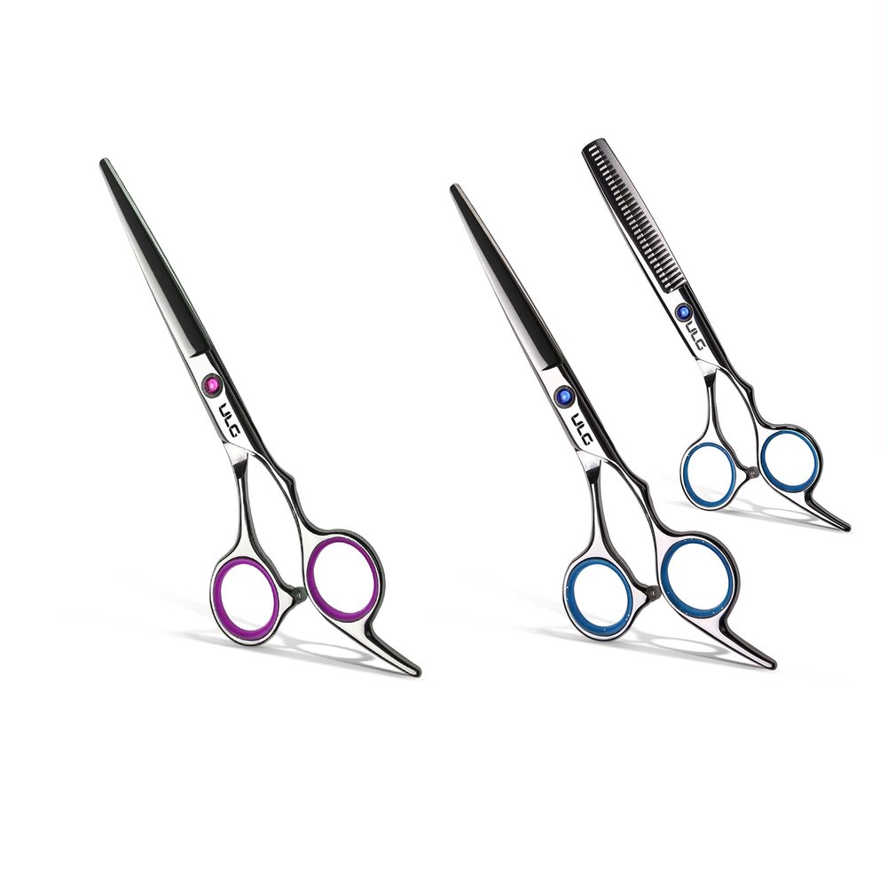 Hair Cutting Scissors Thinning Shears Kit ULG Professional Barber Hairdressing Texturizing Salon Razor Edge Scissor Japanese Stainless Steel 6.5 inch