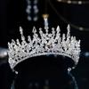 PSKOO Tiaras and Crowns for Women, Baroque Rhinestone Bridal Tiaras Crown Luxury Sparkling Crystal Pageant Diadema Collares Wedding Hair Accessories (Color : Silver White) view 3