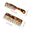 Beaupretty 4pcs Wide Tooth Comb Leopard Pattern Hair Detangling Comb Travel Pocket Tortoise Shell with Handle for Wet Dry Hair view 2