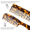 Beaupretty 4pcs Wide Tooth Comb Leopard Pattern Hair Detangling Comb Travel Pocket Tortoise Shell with Handle for Wet Dry Hair view 3