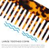 Beaupretty 4pcs Wide Tooth Comb Leopard Pattern Hair Detangling Comb Travel Pocket Tortoise Shell with Handle for Wet Dry Hair view 4