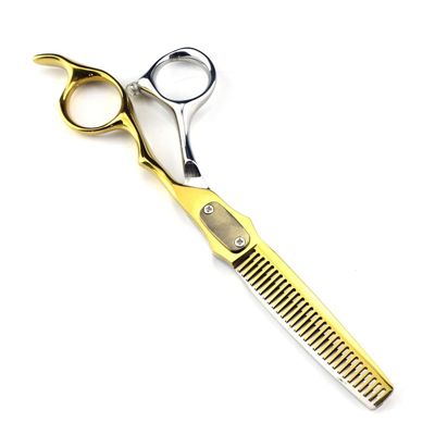 Hair Cutting Scissors, 6 Inch Professional Japan 440c Steel Scissor Gold Cut Hair Scissors Haircut Thinning Barber Cutting Shears Hairdressing Scissors (Color : Thinning scissor)