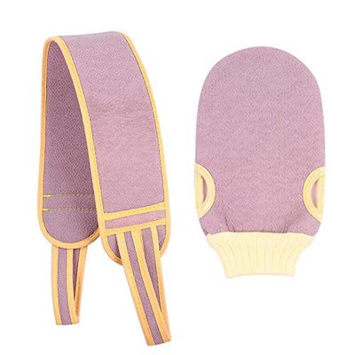 Bath Scrubber,Shower Sponge Body Brush,loofa,shower,body sponge,loofas shower,exfoliating,bath ball,2pcs Bath Glove Scrubber Practical Convenient Exfoliating Belt Scrubbing Towel Shower Towel for Trav