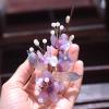 1 Pcs 6inch Rabithenn Purple flower vine Barrettes for Women Chinese Hanfu Classic Acrylic Resin Pearl Hair Clips Flower with Metal Handmade Hair Accessories for Women Girls Long Hair (Purple) view 3