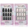 Hypnaughty Press On Nails - Caviar & Light Peach Almond Chrome, Trendy & Salon Quality Reusable Nails With Kit view 1