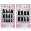 Hypnaughty Press On Nails - Caviar Black Almond & Noir Matte Black Coffin, Trendy & Salon Quality Reusable Nails With Kit view 1