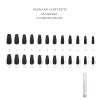 Hypnaughty Press On Nails - Caviar Black Almond & Noir Matte Black Coffin, Trendy & Salon Quality Reusable Nails With Kit view 3