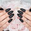 Hypnaughty Press On Nails - Caviar Black Almond & Galaxy Cat Eye, Trendy & Salon Quality Reusable Nails With Kit view 4