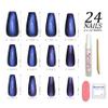 Hypnaughty Press On Nails - Stardust Cat Eye Coffin & Caviar Black Almond, Trendy & Salon Quality Reusable Nails With Kit view 2