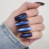 Hypnaughty Press On Nails - Stardust Cat Eye Coffin & Caviar Black Almond, Trendy & Salon Quality Reusable Nails With Kit view 4