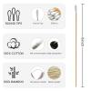 500PCS 6" Cotton Swabs with Storage Case - Lint Free Sturdy Cotton Swabs with Bamboo Handle - Long Cotton Swab for Gun Cleaning, Makeup, Electronic view 2