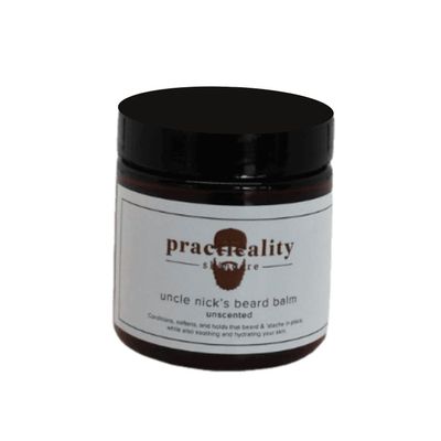 Practicality Uncle Nick's Beard Balm Unscented | Grass Fed Beef Tallow Balm for Beard Growth |Fragrance Free | 4 oz | 1 Pc