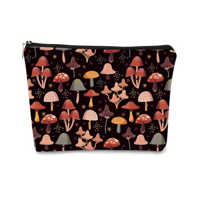 BARPERY Cute Cottagecore Mushroom Makeup Bag - Small Travel Cosmetic Gift for Women & Teen Girls