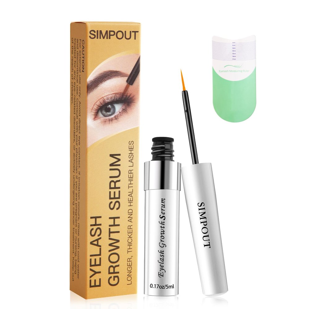 Simpout Eyelash Growth Serum - Fuller & Longer Looking Eyelashes Lash Enhancing Serum, Voluminous Lengthening Natural Lash Enhancer, Vegan & Cruelty-Free (Silver)