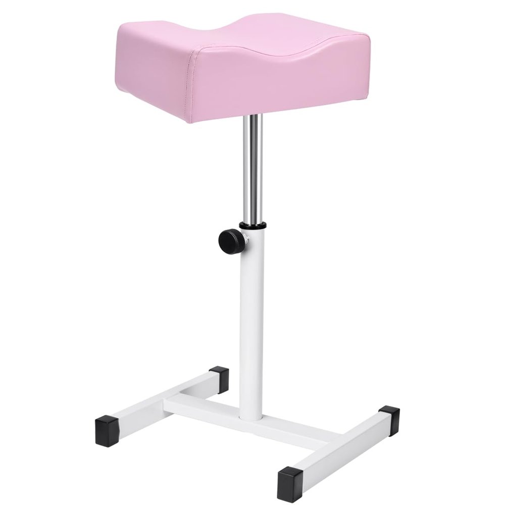 FLOLXNB Pedicure Manicure Footrest, Foot Massage Manicure Nail Beauty Stool Stand, Adjustable Height Footstool for Home Beauty Salon Spa Tattoo (Pink)