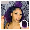 GRFIT wig Curly Synthetic Wig Purple Wig Short Wigs for Women 3/4 Half Wig Hair Replacement Wigs view 2