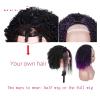 GRFIT wig Curly Synthetic Wig Purple Wig Short Wigs for Women 3/4 Half Wig Hair Replacement Wigs view 4