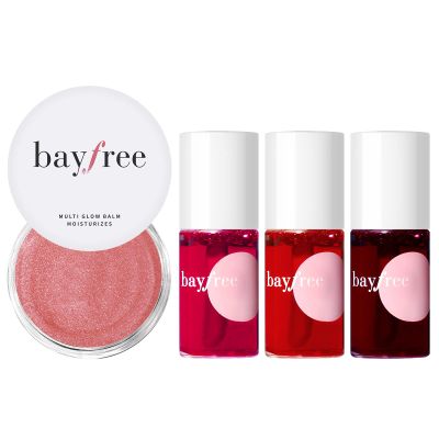 bayfree Radiant Finish, Hydrating, Creamy, Lightweight & Blendable Mulit Glow Balm & Long Lasting Waterproof Lip Tint Stain Set
