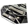 Abaodam 12pcs Stainless Steel Manicure Set Plant Print Case Complete Nail Grooming Kit for Home and Travel Use Includes Clippers Scissors and More view 3