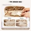 EACHY Travel Makeup Bag, Large Capacity Cosmetic Bags for Women, Waterproof Portable Open Flat Toiletry Bag Make up Bag with Divider and Handle, Gifts for Women (White, Large) view 4