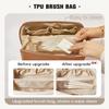 EACHY Travel Makeup Bag, Large Capacity Cosmetic Bags for Women, Waterproof Portable Open Flat Toiletry Bag Make up Bag with Divider and Handle, Gifts for Women (Brown, Large) view 4