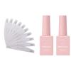 Makartt No Wipe Top Coat and Base Coat Kit with Nail File Bundle, 8ml Foil Transfer Gel Foil Adhesive Glue, 100/180 Grit Nail Files for Acrylic Nails Gel view 1